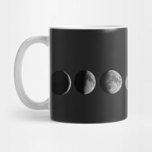 Moon Phases Photography in Black Background Horizontal Mug